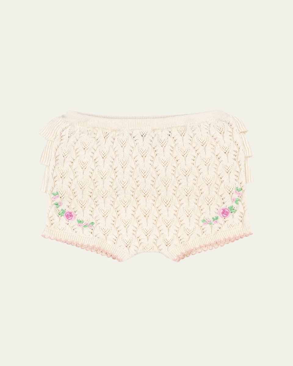 Girl's Rosier Embroidered Shorts, Size 3M-12